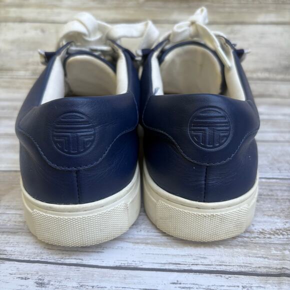 Tory Sport Tory Burch Ruffle Sneakers Sz 8 Navy Blue Lace Up  display picture 2